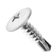 Саморез пресс-шайба 4,2х16мм сверло белый RAL 9003 200 шт/ведро