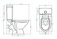 1WH302141 Унитаз-компакт Santek Лига, белый, 2 режима, дюропласт