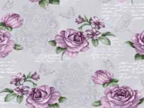 Клеенка DEKORAMA  фиолетовые розы на сером 1,4*20м