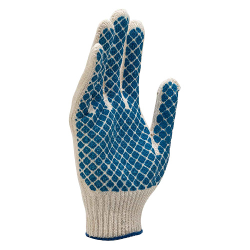 67713 Перчатки трикотажные, ПВХ-покрытие "Шахматный облив", 10 класс, Россия