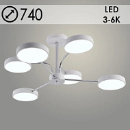 Люстра XI3243/6 WT+CR белый/хром 108W LED 3000-6000K d740 h260, HN23