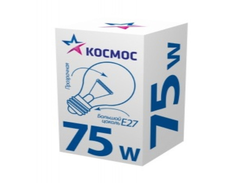 Лампа накаливания Космос стандартная  (А50/А55) ПР Е27, 75Вт