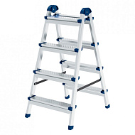 97984 Стремянка двухсторонняя Сибртех 4 ступени, сталь профиль, стальные ступени