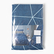 Постельное белье Полигон 2 сп. тёмно-синий, 175х210 см, 175х210 см, 70х70 см 2шт, бязь, 105 г/м, 100% хлопок