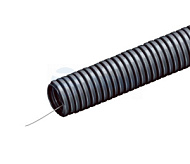 Труба гофрированная ПНД легкая d32мм с протяжкой 350 Н безгалоген. (HF) стойкая к УФ черн. (уп.10м)