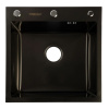 KN505008 Мойка для кухни врезная Dikalan графит из нержавеющей стали, 50*50 см с сифоном, каландером