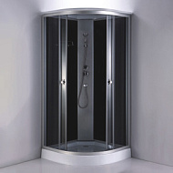 Душевая кабина СF5881E-A,серое стекло,задняя черная стеклянная панель,низкий поддон,800*800*2100