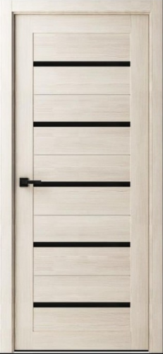 Дверное полотно остекленное Grace 55 Светлый орех 2000*800мм черное стекло