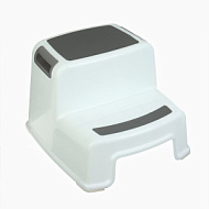 10582975 Подставка детская с прорезинеными ступеньками, 36х33х25см, цвет белый/серый