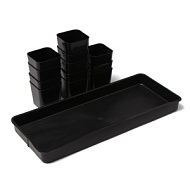 Набор для рассады: стаканы по 300 мл (12 шт.), поддон 43 × 18 см, МИКС