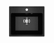 Мойка кухонная Practik черный оникс, прямоугольная, врезная, искус. камень, 490*420*190 мм