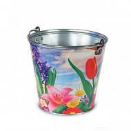 Ведро металлическое оцинкованное с декором 9 л