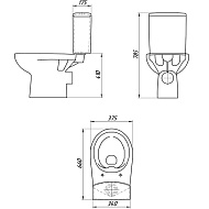 Унитаз-компакт Cersanit Nature New Clean On 011, белый, 2 режима, дюропласт с микролифтом