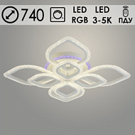 Люстра LI08407/4+4B PR WH+GOLD PAT бел/зол.пат. 142W+8W LED RGB 3000-5000K d740 ПДУ(ИК) диммер,HN22