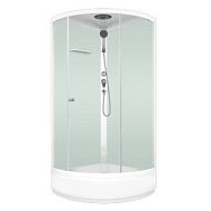 Душевая кабина Domani-Spa Simple 99 mid, V1.2 сред поддон, прозрач стекло, зад. белая панель Б/Э