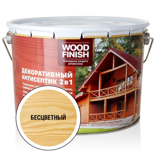 Антисептик декоративный WOOD FINISH бесцветный 9л