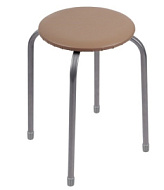 Табурет круглый Эконом ТБ1/СЛ 100кг, бежевый , d - 30см ДСП/Винилискожа, h- 46см, 5см/d - 18мм