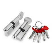 Цилиндровый механизм c вертушкой FUARO D-PRO 502/80 mm (35+10+35) CP хром 5 кл.