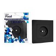 1792322 Розетка 1-м СП Pixel 16А IP20 без заземл. в сборе карбон TOKOV ELECTRIC TKE-PX-R1F-C14