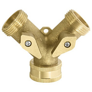 Разветвитель латунный двухканальный Palisad 3/4 регулируемый внешняя и внутренняя резьба