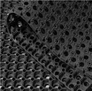 Коврик РУБЕРГ придверный ячеистый, черный, 50х80см 16мм