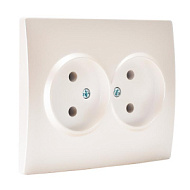 551511 Розетка 2-м СП Karina 16А IP20 без заземл. термопласт жемчуж./бел. перламутр. LEZARD 707-3000