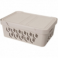 Ящик с крышкой DELUXE 380 Х 276 Х 146 см, 12л, светло-бежевый