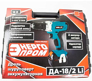 Дрель-шуруповерт аккумуляторная ЭНЕРГОПРОМ ДА-18/2Li (18В, 2акк*2.0АчLi-ion, БЗП 10мм, кейс)