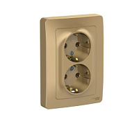 1210356 Розетка 2-м СП BLANCA 16А 250В без шторок без заземл. титан SchE BLNRS000024