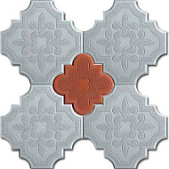 Плитка тротуарная Сэдэс Клевер краковский 295х295х45мм+215х215х45мм /комплект серая+красная/