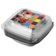 Набор одноразовых контейнеров, 350 мл, 12,6×12,6×5 см, 5 шт, цвет чёрный