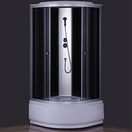 Душевая кабина Comforty 300 GG , стекло серое, задняя черная стеклянная панель,900*900*2150 Б/Э