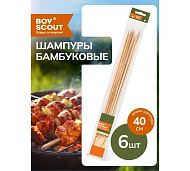 Шампуры бамбуковые 40 x 0,6 x 0,6 см, КВАДРАТНЫЕ, 6 шт в ПВХ упаковке / 175 / 25