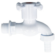 ДС.060141 Кран водоразборный шаровый (дачный) 1/2" со штуцером (пластик)