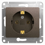 Механизм розетки 1-м Glossa с заземл. шоколад SchE GSL000843 , 400491