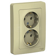 520089   Розетка 2-м СП BLANCA 16А 250В 520089  без шторок с заземл. беж. SchE   BLNRS001027