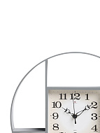 4551232 Часы настенные, интерьерные "Маганса", бесшумные, d-35 см, с полками, серые