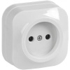 Розетка 1-м ОП IEK GLORY РС20-2-ХБ 10А без заземл. бел. ERH10-K01-10