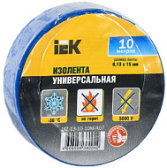 304398 Изолента ПВХ 0.13х15мм (рул.10м) син. IEK UIZ-13-10-10M-K07
