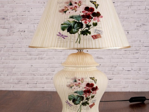Лампа настольная керамика "Букет полевых цветов" Е27 220В 47х30х30 см