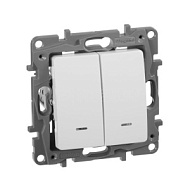 1066877 Механизм выключателя 2-кл. СП Etika 10А IP20 250В 10AX с подсветкой / индикацией безвинт. за