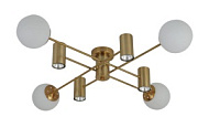 Люстра 74585/4+4 COP+WT медь/белый 4x40W E27+4x7W GU10 d900 h150, GNV24