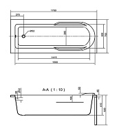 Ванна прямоугольная Cersanit Santana 170x70, ультра белый, WP-SANTANA*170-W
