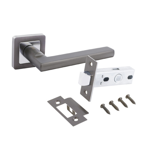 Комплект ручка и защелка АЛЛЮР АРТ "ВЕНСАН" графит