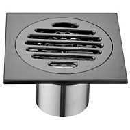 Трап для душа GERHANS K81510U-10 Графит c вертикальным выходом сухой затвор 100х100 мм