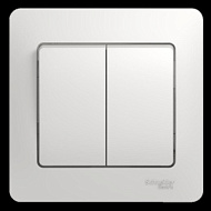Выключатель SchE GLOSSA 2-клав. скрытой проводки 10А белый