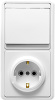 Блок комбинированный «Бэлла», одна клавиша + розетка с заземлением, БКВР-031, белый