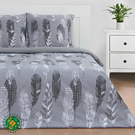 Постельное белье "Этель" евро Перья (вид 2)  200*217 см,220*240 см,70*70 см -2 шт,поплин 125 г/м2