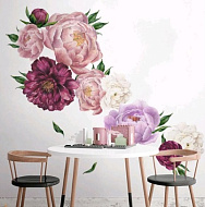 Наклейка пластик интерьерная цветная "Королевские пионы" 40х60 см