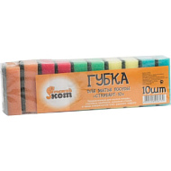 Набор губок для мытья посуды 10шт, 9x6.5x2.5